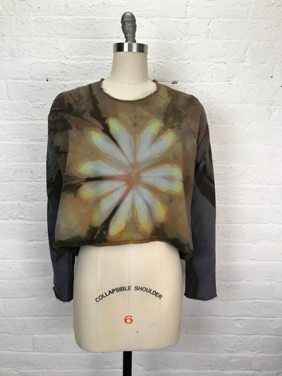 Heavyweight Fleece Cropped Sweatshirt in Luminous Moonstone Bloom - Cloud Candy
