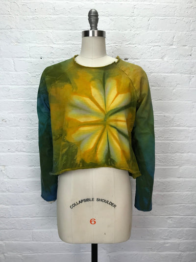 Heavyweight Fleece Cropped Sweatshirt in Merry Marigold - Cloud Candy