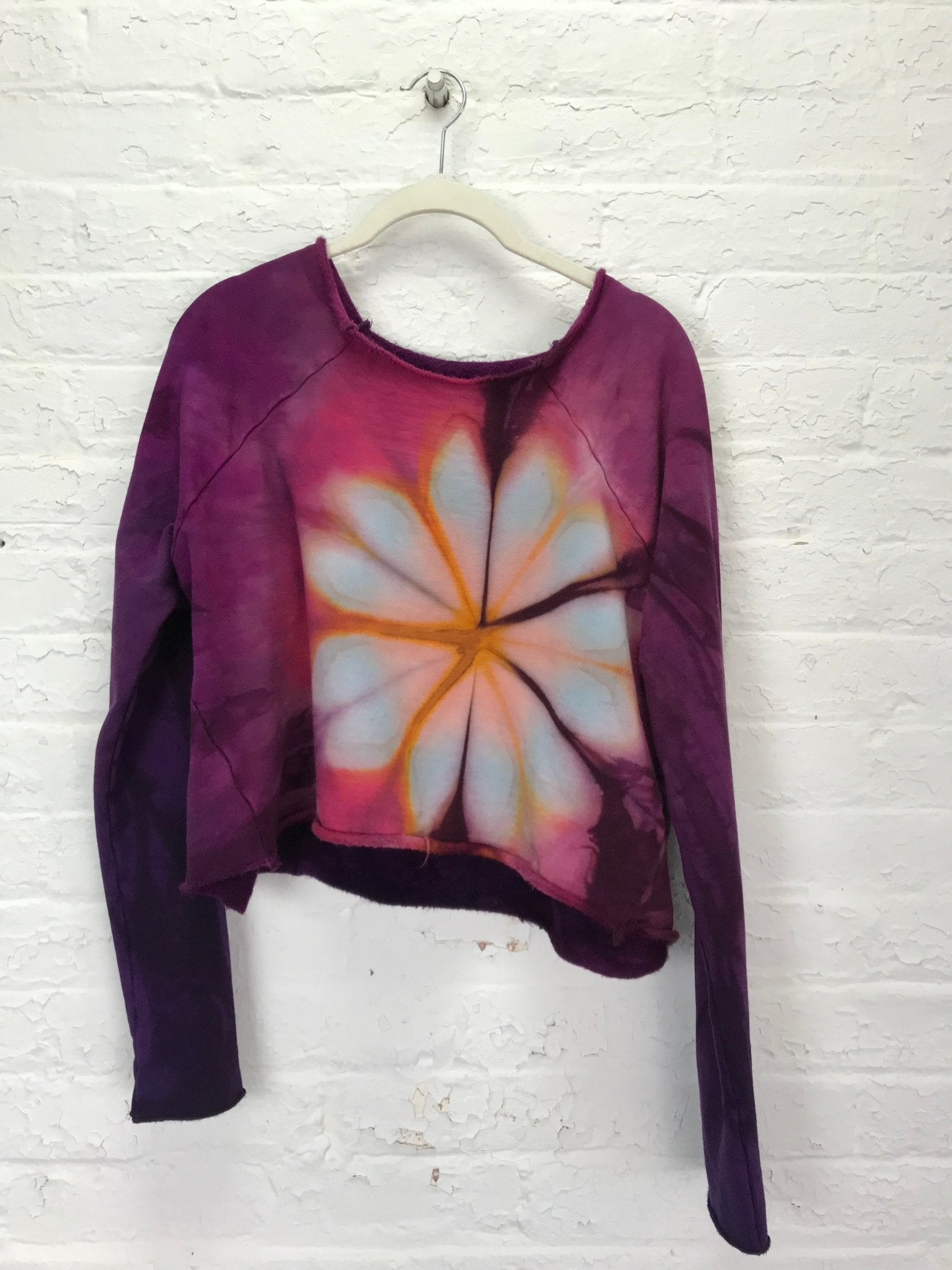 Heavyweight Fleece Cropped Sweatshirt in Plumeria Rubra – Cloud Candy