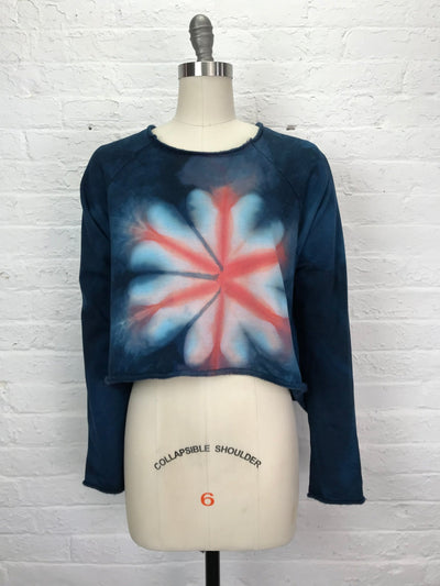 Heavyweight Fleece Cropped Sweatshirt in Union Jack - Cloud Candy