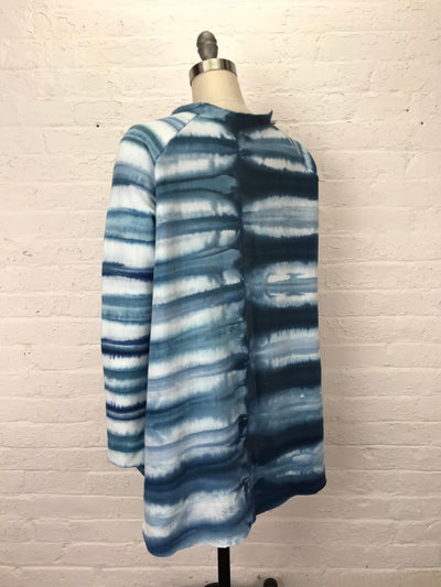 Heavyweight Fleece Raglan Sweatshirt in Navy Stripe - One Size - Cloud Candy