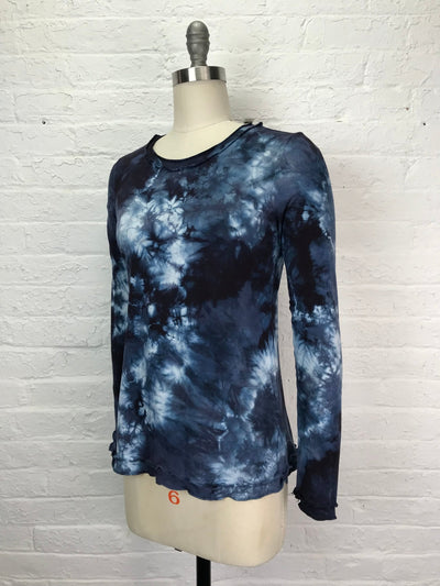 Isabella Long Sleeve Top in Dark Denim Tangle - Cloud Candy