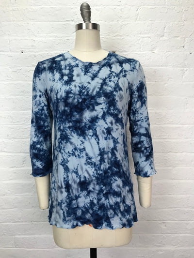 Jane 3/4 Sleeve Top in Denim Sparkle - Cloud Candy