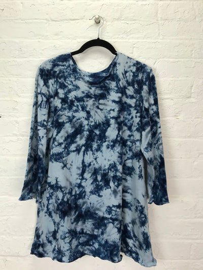 Jane 3/4 Sleeve Top in Denim Sparkle - Cloud Candy