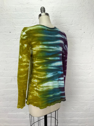 Jane Long Sleeve Top in Blue, Gold and Violet - Cloud Candy