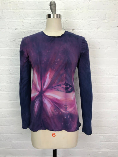 Jane Long Sleeve Top in Purple Starfish Flower - Cloud Candy