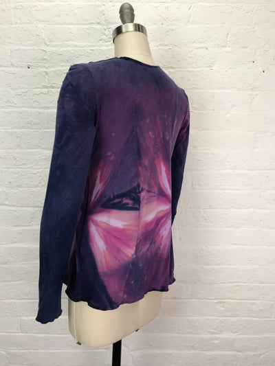 Jane Long Sleeve Top in Purple Starfish Flower - Cloud Candy