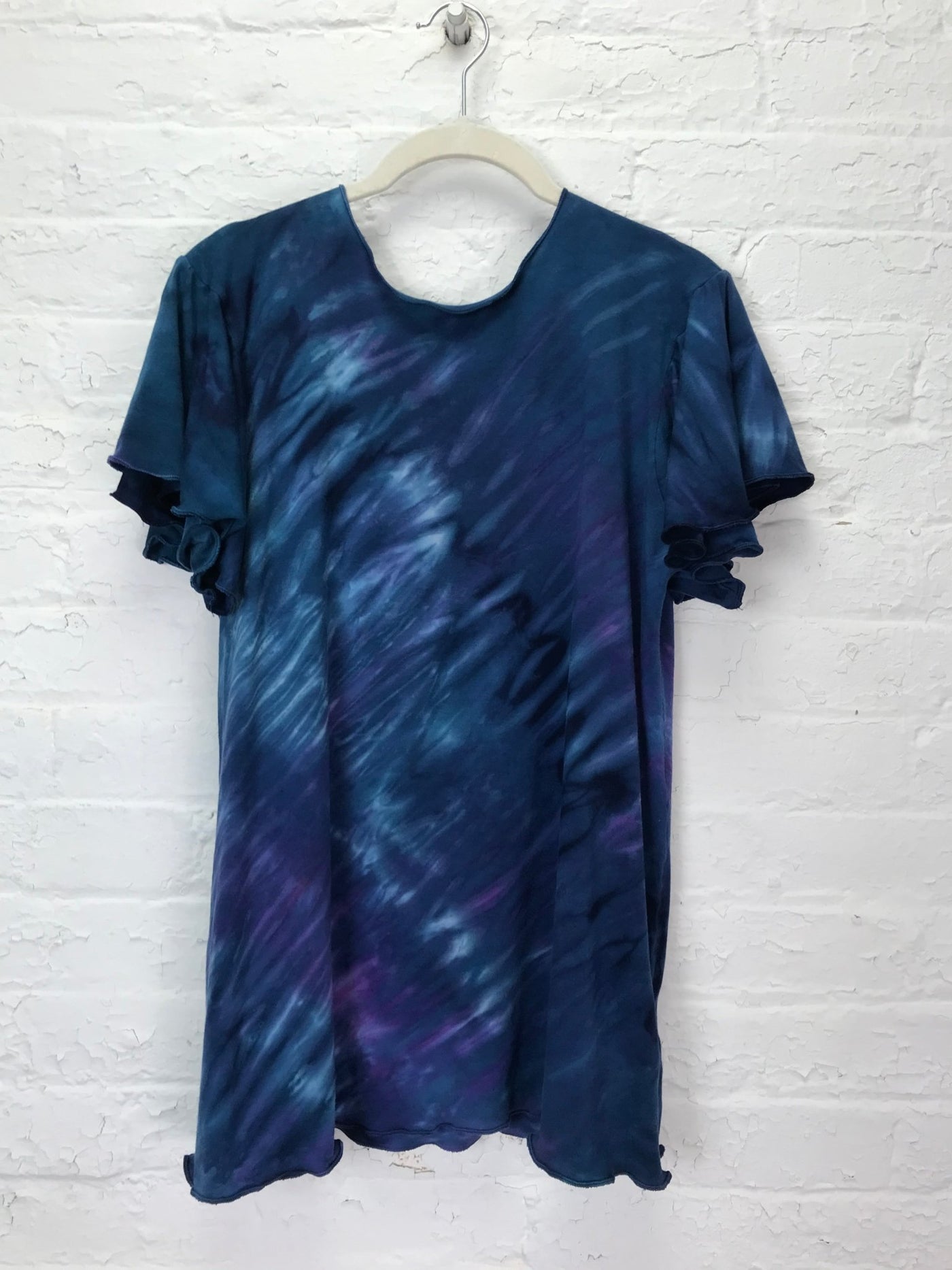 Jane Top with Flutter Sleeve in Underwater Quake - Cloud Candy