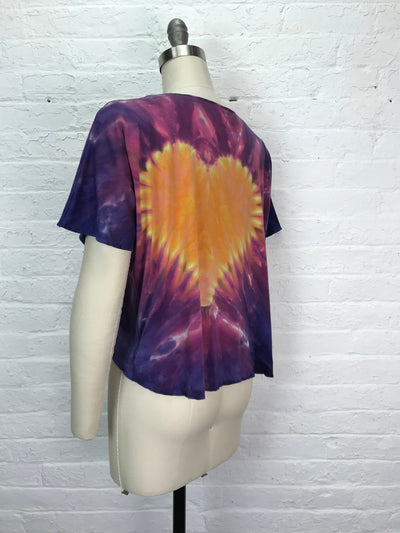 Juni Short Sleeve Petite Top in Hearts on Fire - Cloud Candy