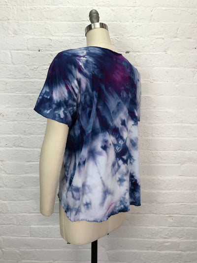 Juni Short Sleeve Petite Top in Indigo Dreams - Cloud Candy