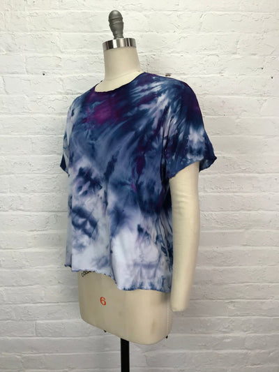 Juni Short Sleeve Petite Top in Indigo Dreams - Cloud Candy