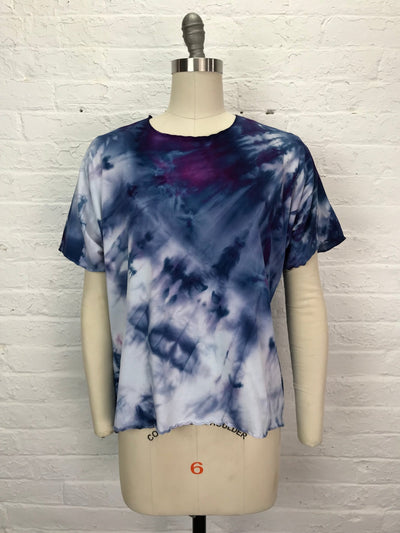 Juni Short Sleeve Petite Top in Indigo Dreams - Cloud Candy