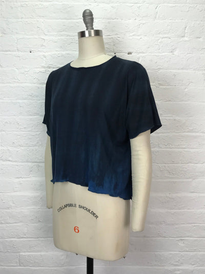 Juni Short Sleeve Petite Top in Ink & Ether - One Size - Cloud Candy