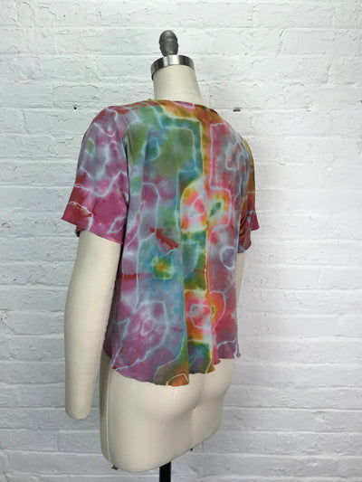 Juni Short Sleeve Petite Top in Late Summer Glitch - Cloud Candy
