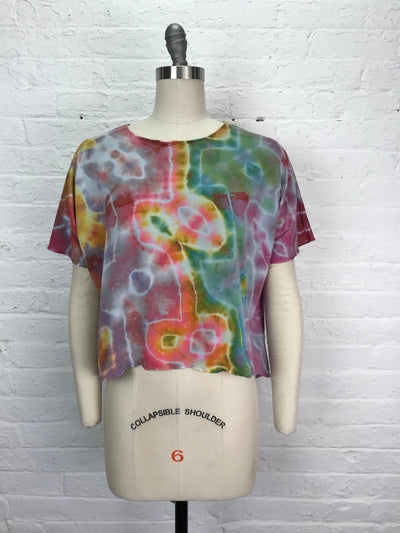 Juni Short Sleeve Petite Top in Late Summer Glitch - Cloud Candy