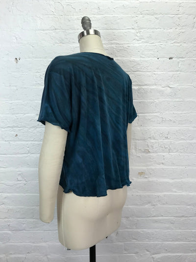 Juni Short Sleeve Petite Top in Sea Wave - One Size - Cloud Candy