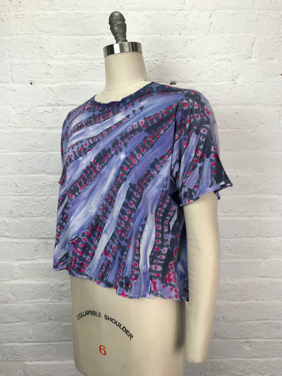 Juni Short Sleeve Petite Top in Sky Berry - One Size - Cloud Candy