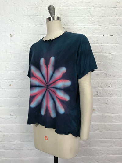Juni Short Sleeve Shirt in Pink Pinwheel Blossom - One Size - Cloud Candy