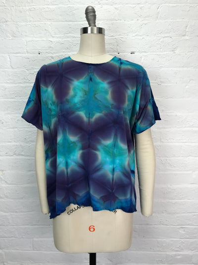Juni Short Sleeve Shirt in Tidepool Mirage - Cloud Candy