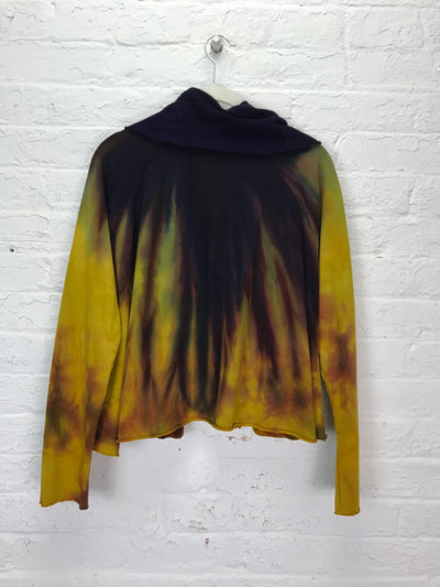 Lightweight Cropped Fleece Swing Jacket in Mossfire - Cloud Candy