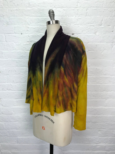 Lightweight Cropped Fleece Swing Jacket in Mossfire - Cloud Candy