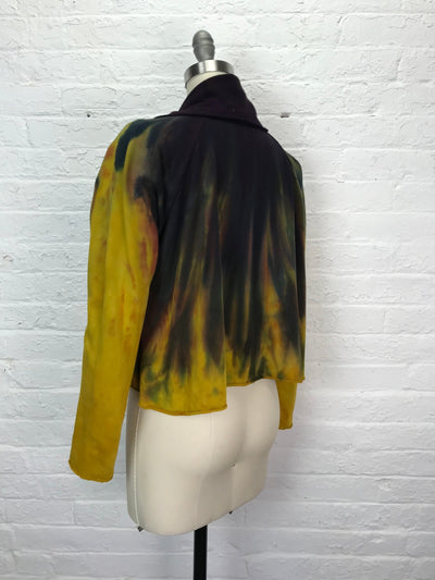 Lightweight Cropped Fleece Swing Jacket in Mossfire - Cloud Candy