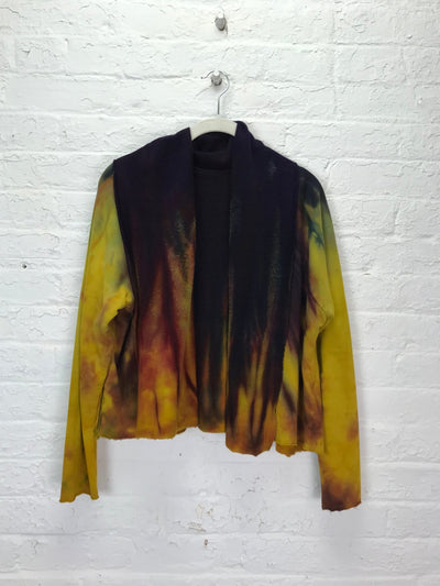 Lightweight Cropped Fleece Swing Jacket in Mossfire - Cloud Candy