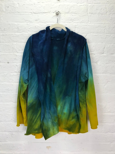 Lightweight Fleece Swing Jacket in Underwater Ombre - Cloud Candy