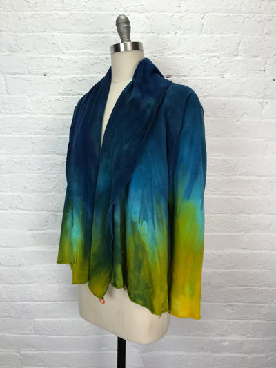 Lightweight Fleece Swing Jacket in Underwater Ombre - Cloud Candy