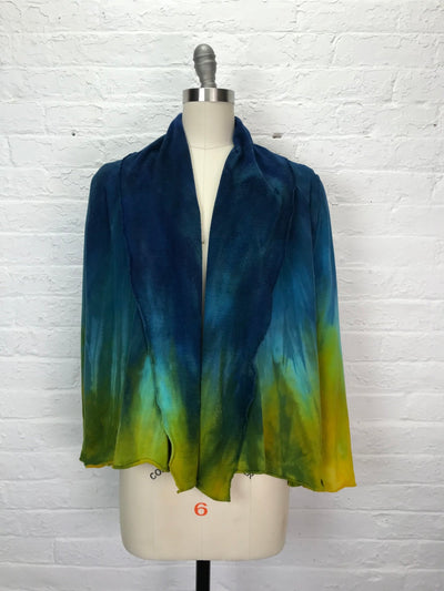 Lightweight Fleece Swing Jacket in Underwater Ombre - Cloud Candy