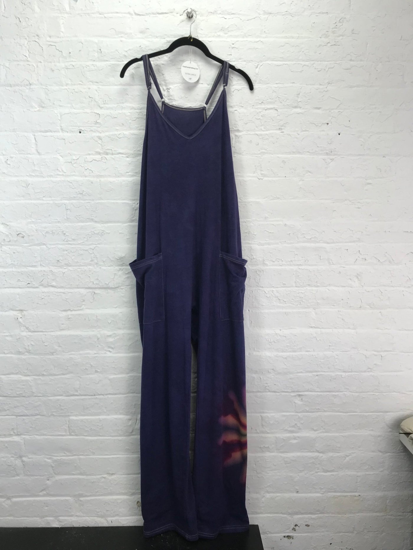 Overalls in Peach Flower on Violet - Cloud Candy
