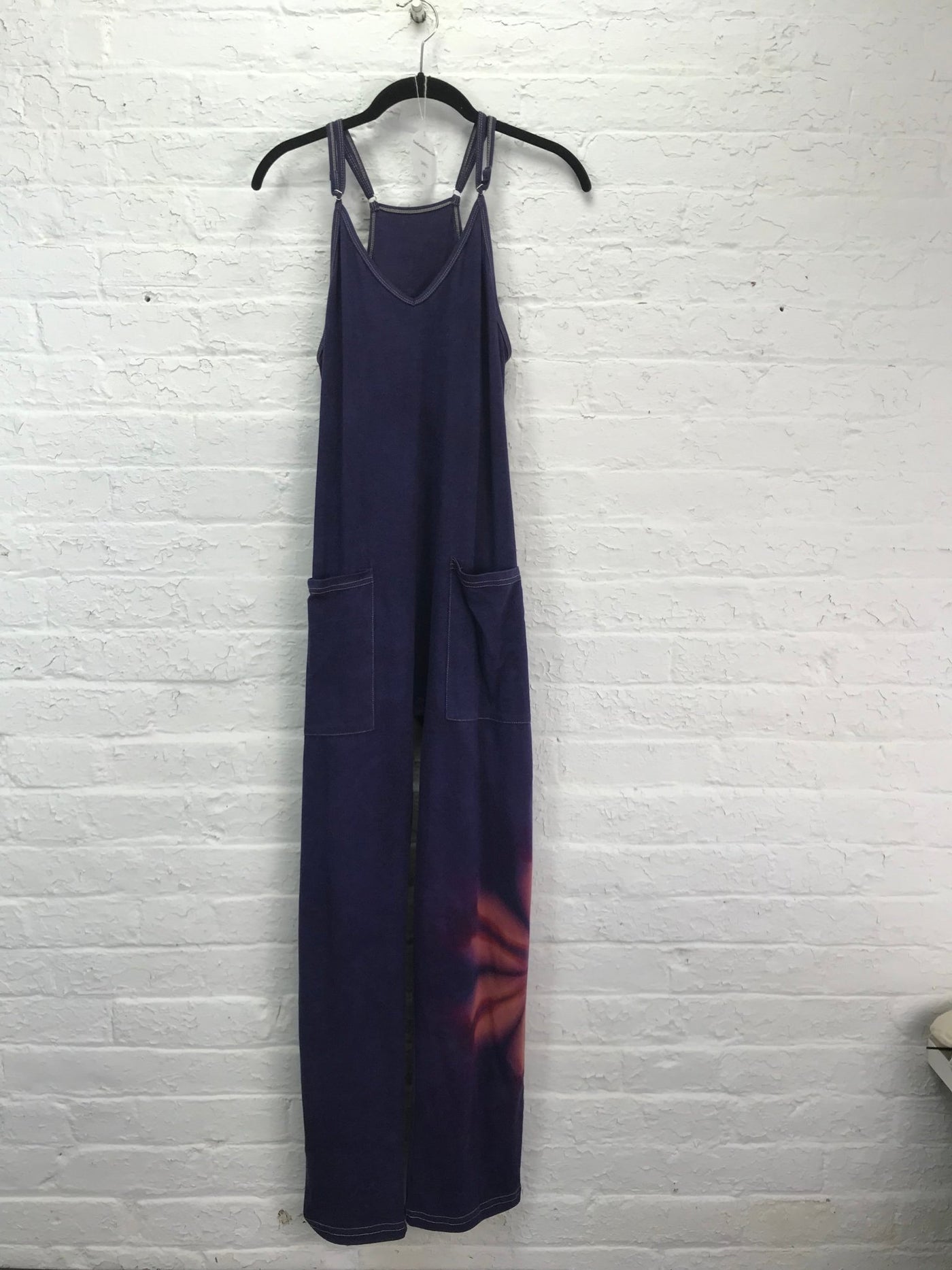 Overalls in Peach Flower on Violet - Cloud Candy