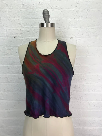 Racerback Tank in Cosmic Garden – Hand - Dyed Bamboo Cotton - Small - Cloud Candy