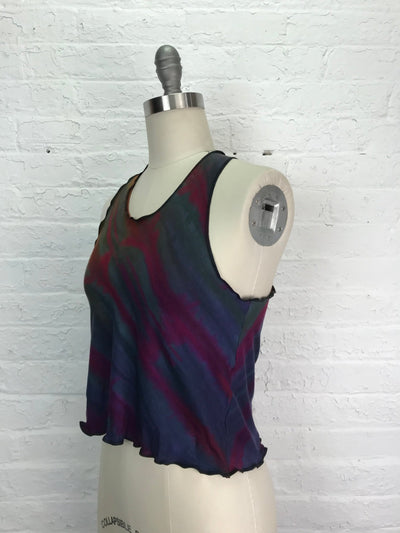 Racerback Tank in Cosmic Garden – Hand - Dyed Bamboo Cotton - Small - Cloud Candy