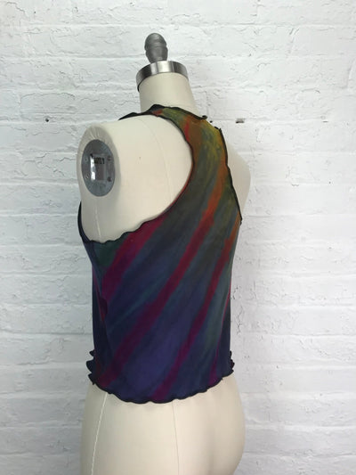 Racerback Tank in Cosmic Garden – Hand - Dyed Bamboo Cotton - Small - Cloud Candy