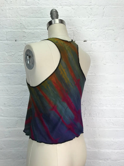 Racerback Tank in Cosmic Garden – Hand - Dyed Bamboo Cotton - Small - Cloud Candy
