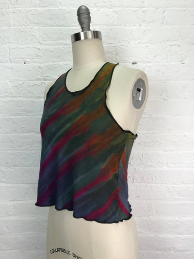 Racerback Tank in Cosmic Garden – Hand - Dyed Bamboo Cotton - Small - Cloud Candy
