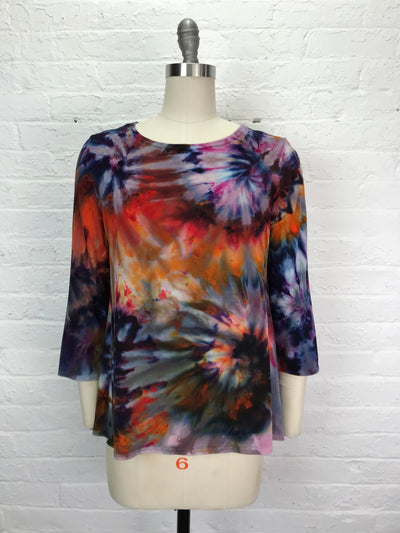 Rose 3/4 Sleeve Top in Autumn Colorburst - Cloud Candy