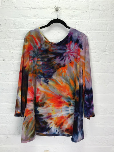 Rose 3/4 Sleeve Top in Autumn Colorburst - Cloud Candy