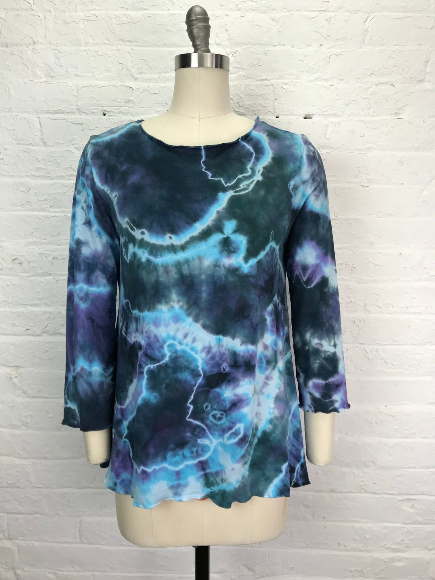 Rose 3/4 Sleeve Top in Blue Marble - Cloud Candy