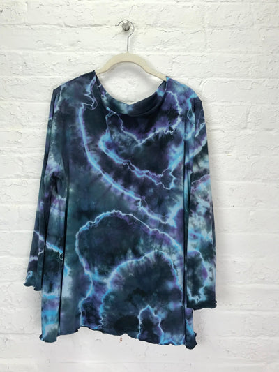 Rose 3/4 Sleeve Top in Blue Marble - Cloud Candy