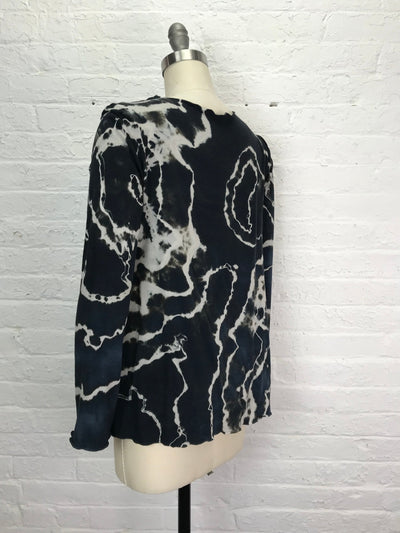 Rose Long Sleeve Top in Black Marble - Cloud Candy