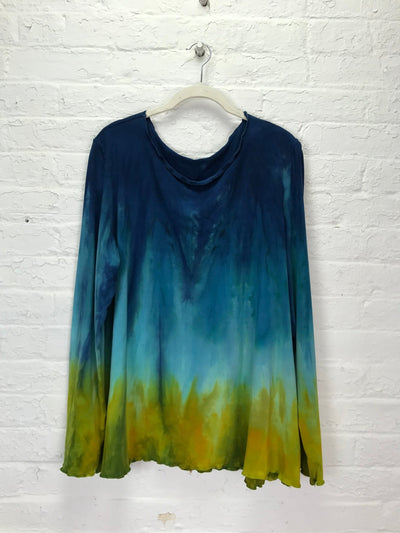 Rose Long Sleeve Top in Underwater Ombre - Cloud Candy