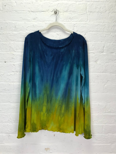 Rose Long Sleeve Top in Underwater Ombre - Cloud Candy