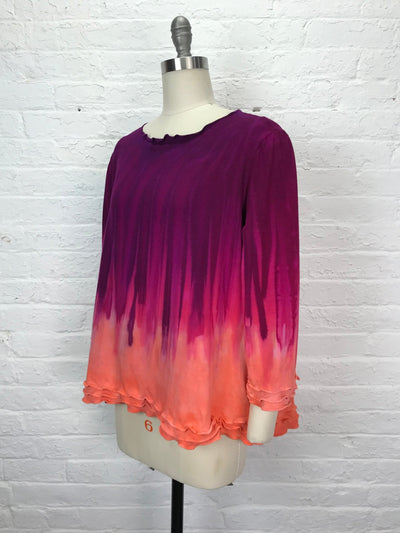 Roselle Top in Hot Hibiscus - Cloud Candy