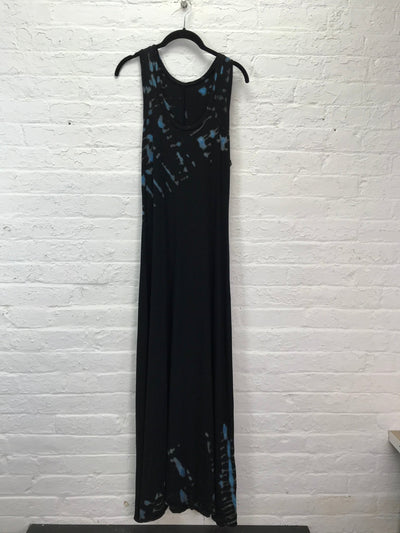 Roxy Racerback Maxi Tank Dress in Blue Hieroglyphics - Cloud Candy