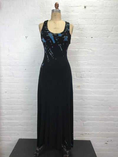 Roxy Racerback Maxi Tank Dress in Blue Hieroglyphics - Cloud Candy