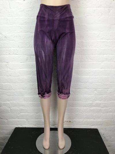 Ruffled Capri Leggings in Lilac Ombré - Extra Large - Cloud Candy