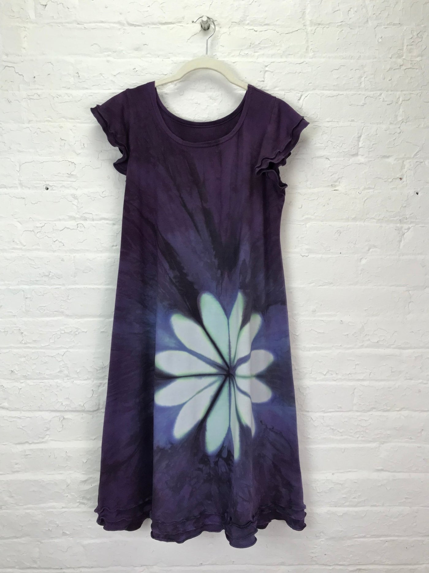 Ruffled Pixie Sun Dress in Night Blooming Cereus - Cloud Candy
