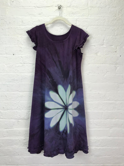 Ruffled Pixie Sun Dress in Night Blooming Cereus - Cloud Candy
